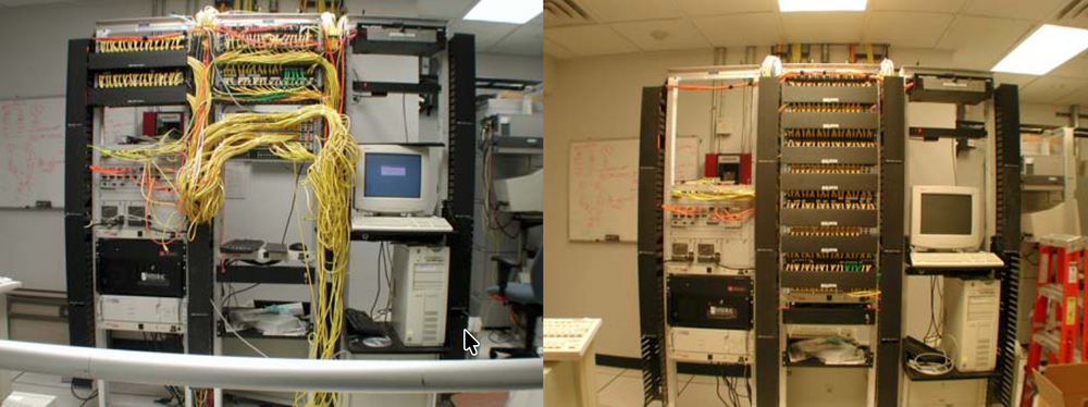Customer network rack installation using Neat-Patch cable management