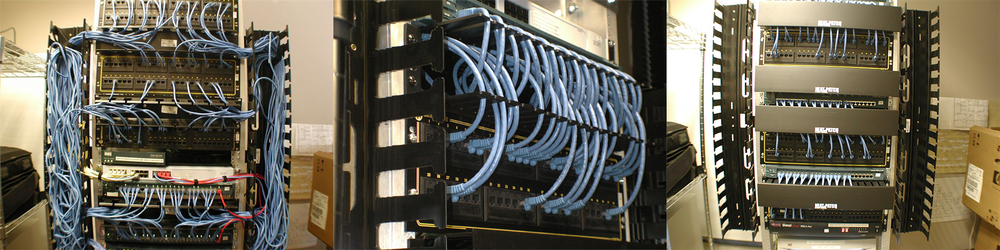 Customer network rack installation using Neat-Patch cable management