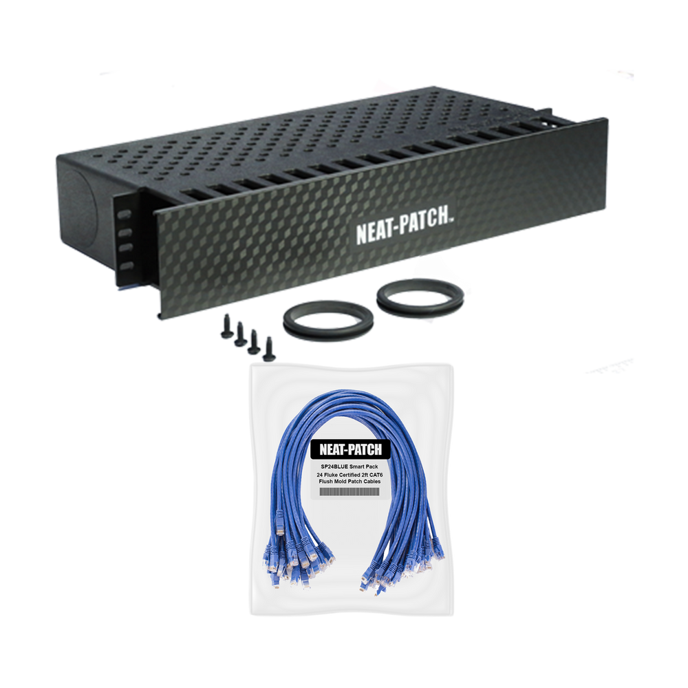 NP2K624 - NP2 2U Cable Manager With 24 2ft Fluke® Certified Patch Cables