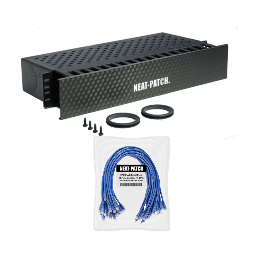 NP2K624 - NP2 2U Cable Manager With 24 2ft Fluke® Certified Patch Cables
